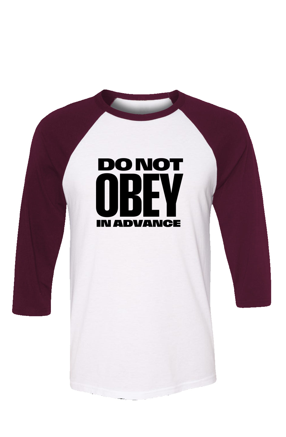 do not obey - unisex 3/4 sleeve t-shirt