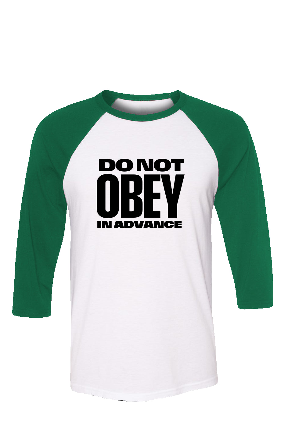 do not obey - unisex 3/4 sleeve t-shirt