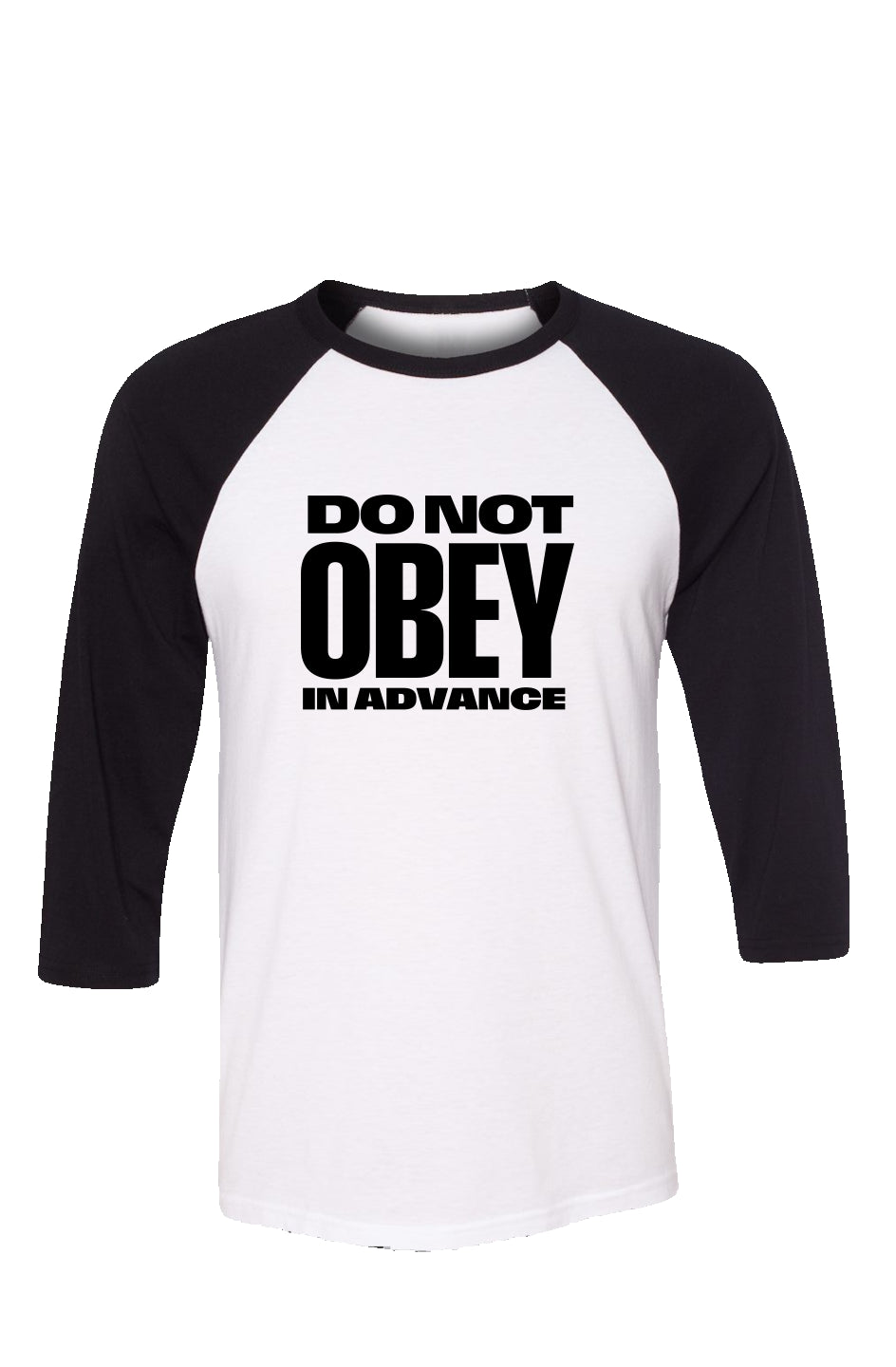 do not obey - unisex 3/4 sleeve t-shirt