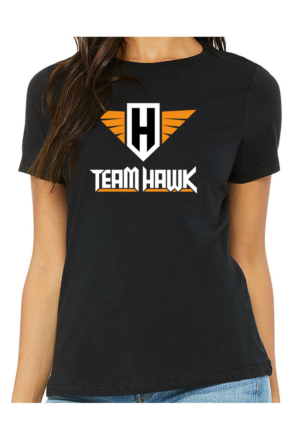 team hawk w/logo - womens relaxed fitted t-shirt