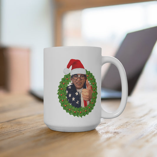 Cleetus Wreath - white coffee mug (15oz)