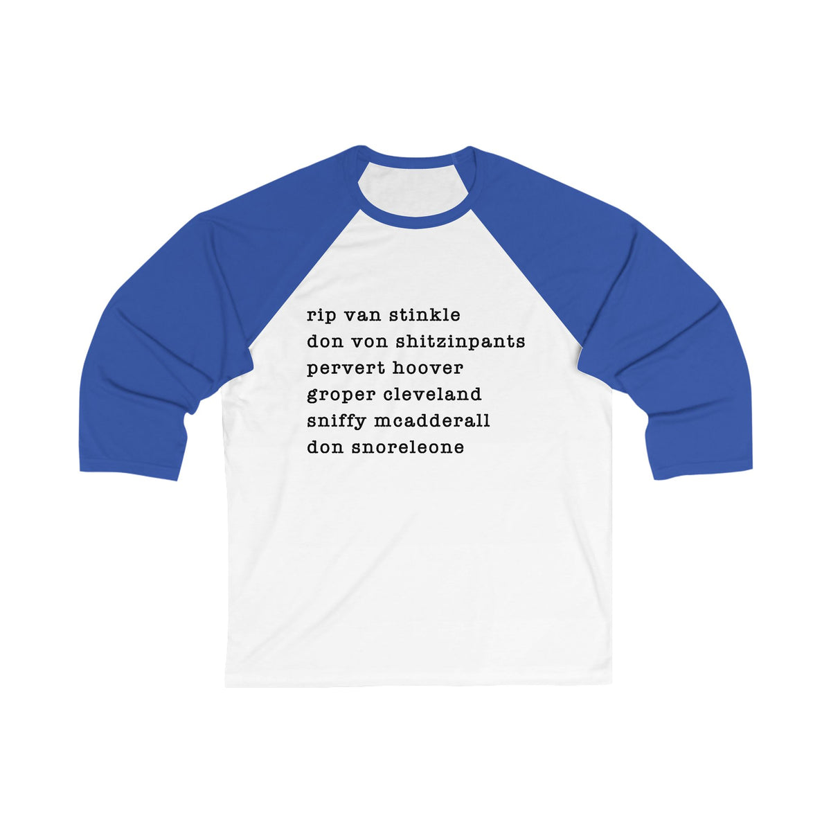 nicknames2 - unisex 3/4 sleeve t-shirt