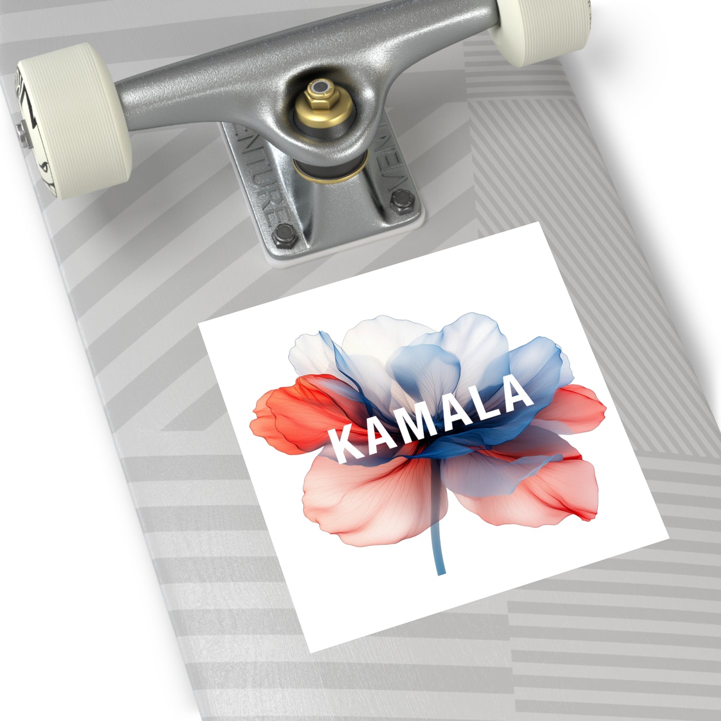 kamala flower - square vinyl stickers