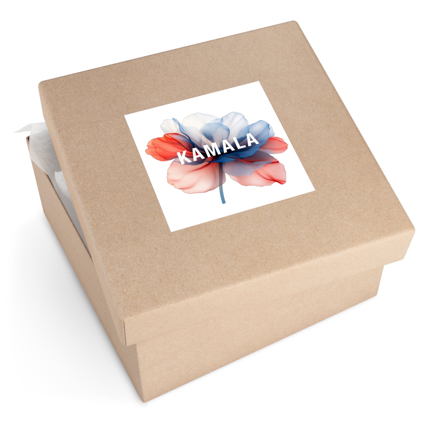 kamala flower - square vinyl stickers