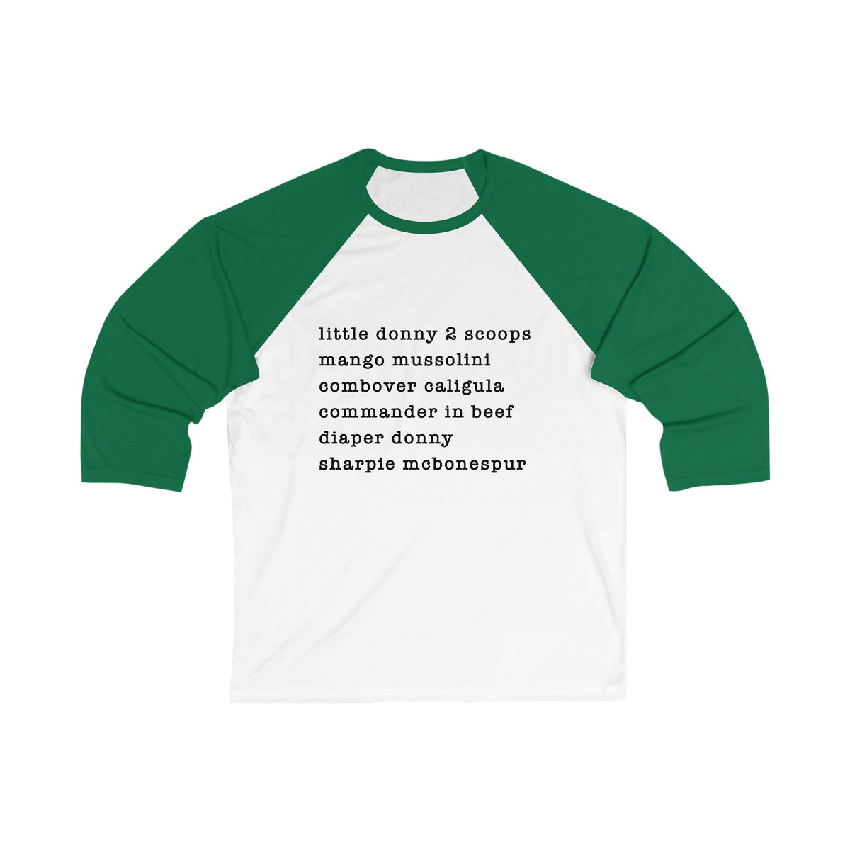 nicknames - unisex 3/4 sleeve t-shirt