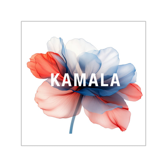 kamala flower - square vinyl stickers