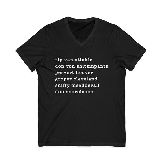 nicknames2 - unisex v-neck t-shirt
