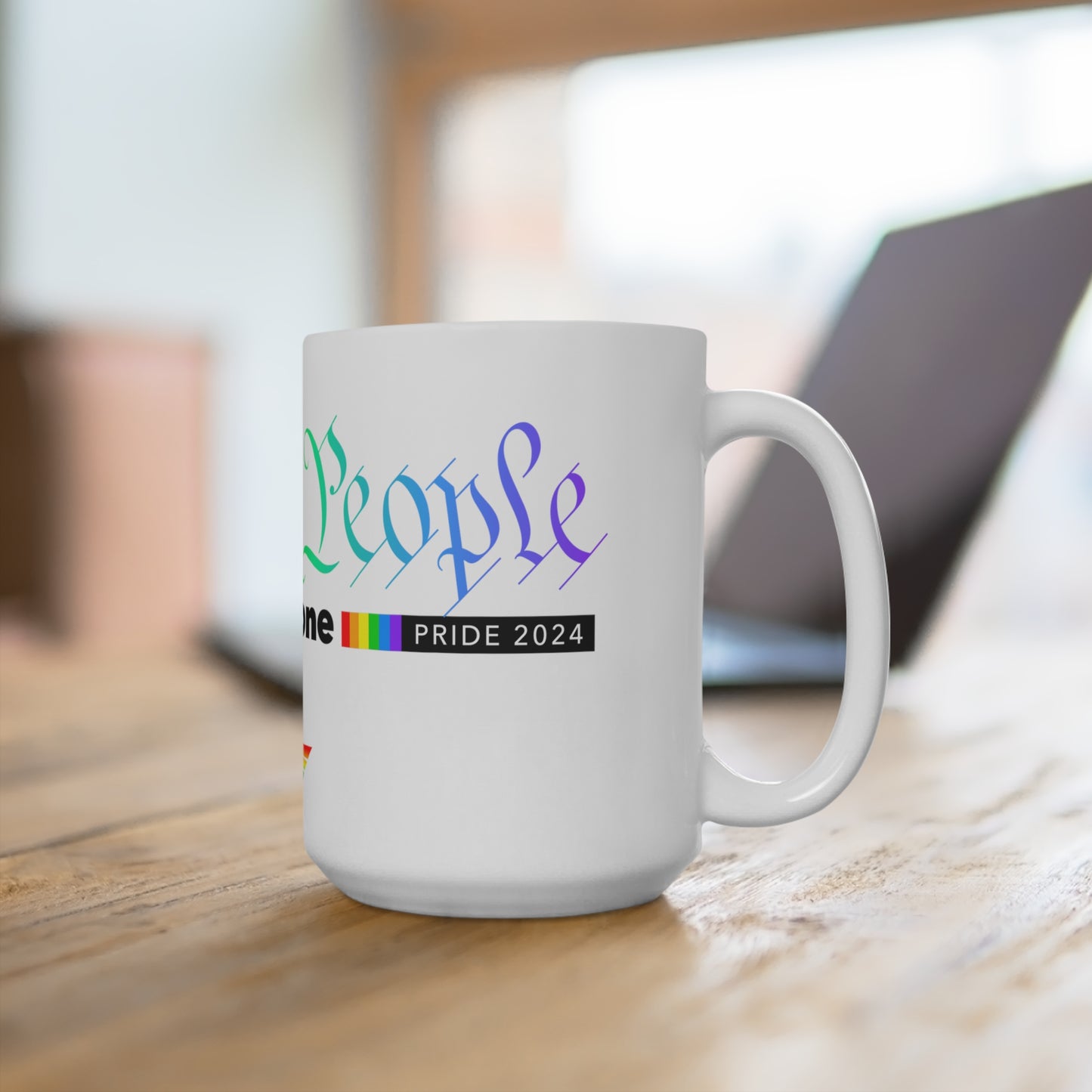 15oz ceramic mug (white) - we the people