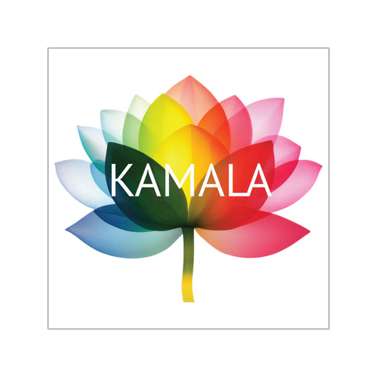 kamala flower equality - square vinyl stickers