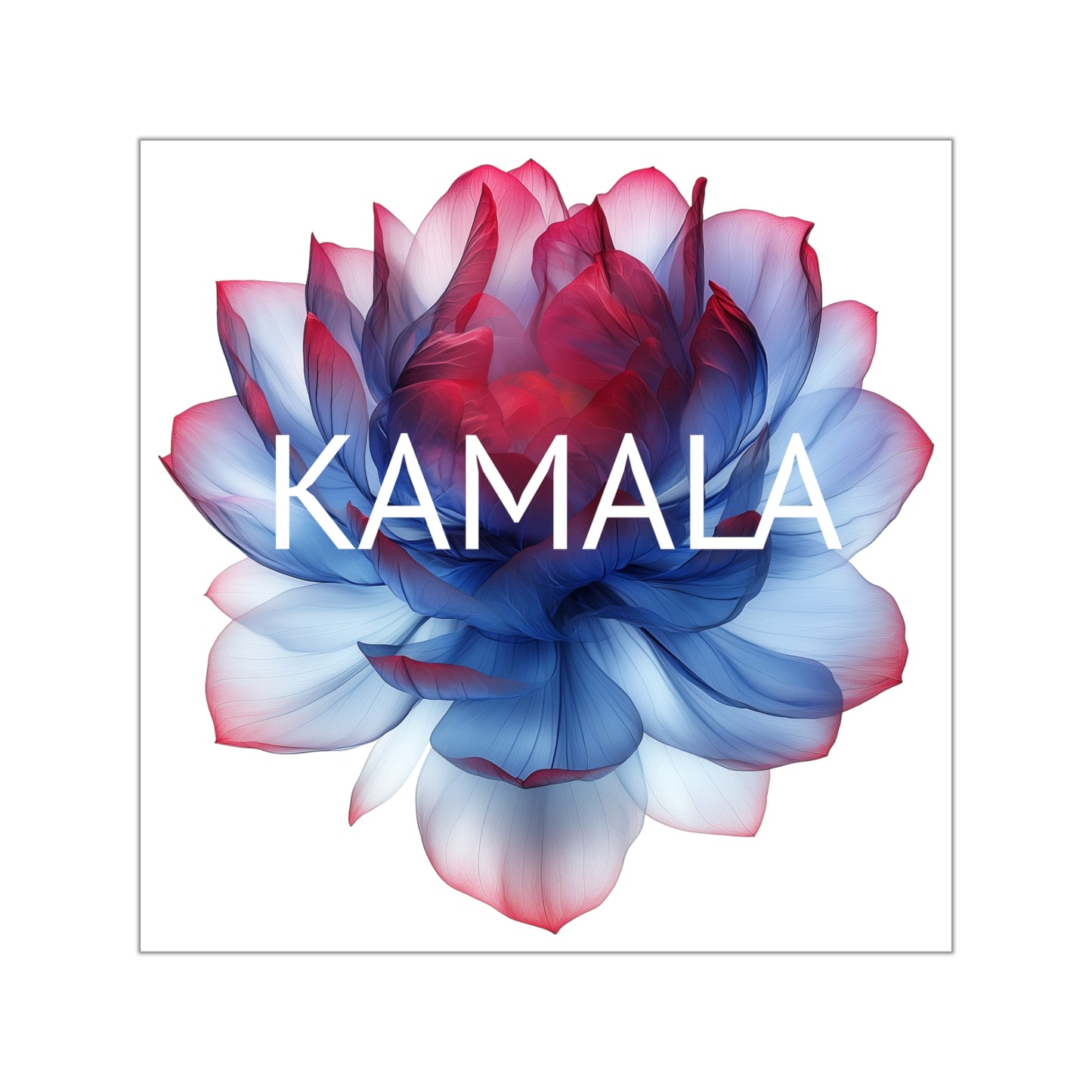 kamala flower 2 - square vinyl stickers