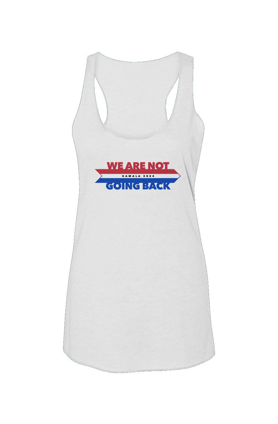 kamala not going back - triblend racerback tank