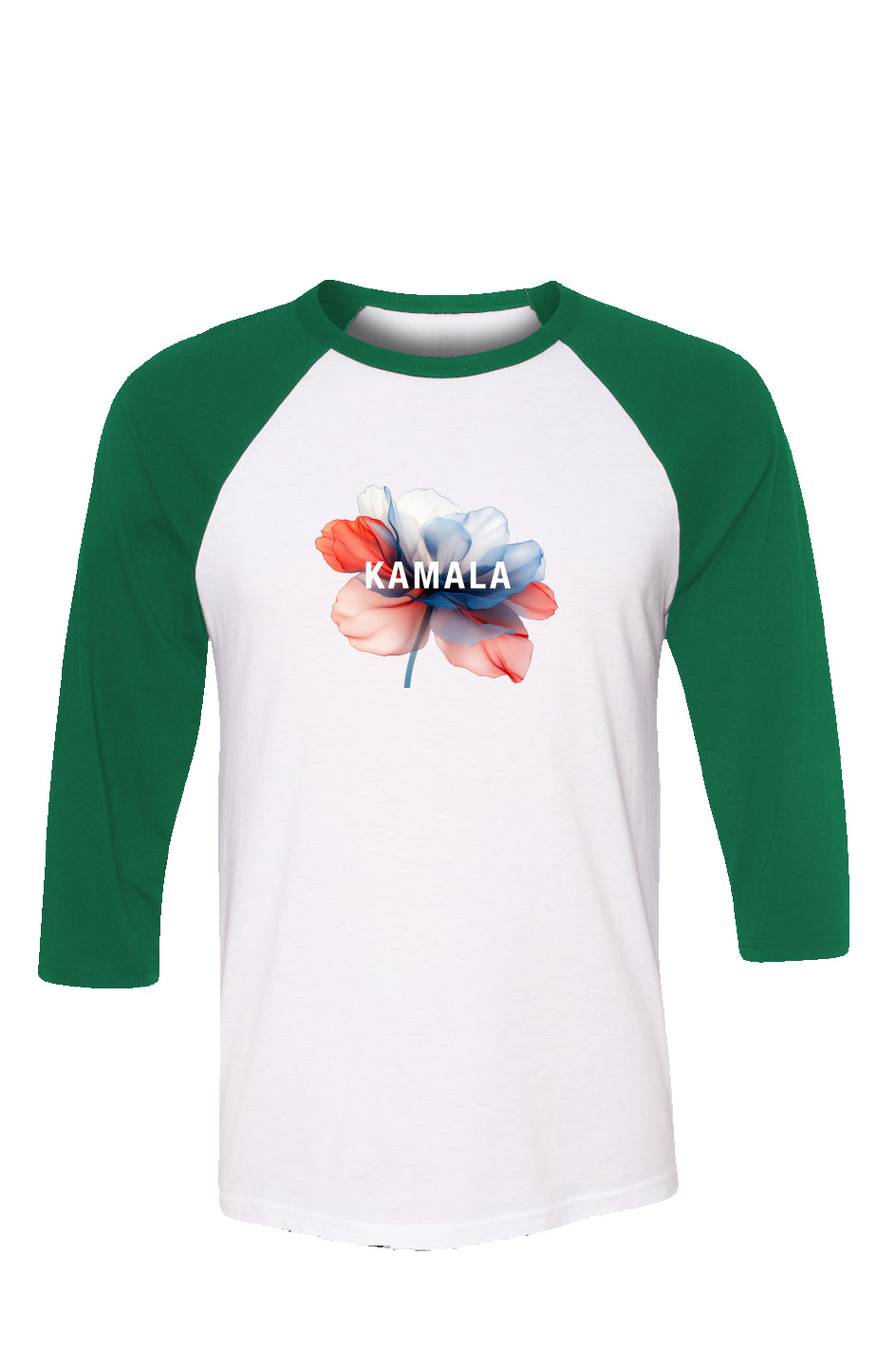 kamala flower - unisex 3/4 sleeve t-shirt