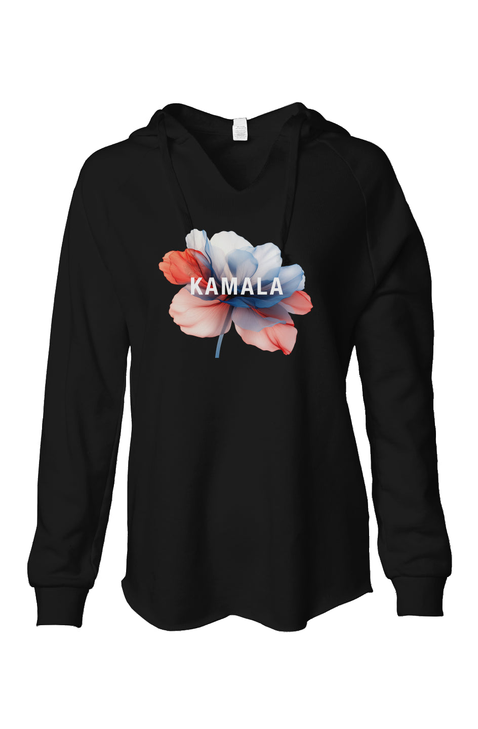 kamala flower - womens lightweight wash hoodie