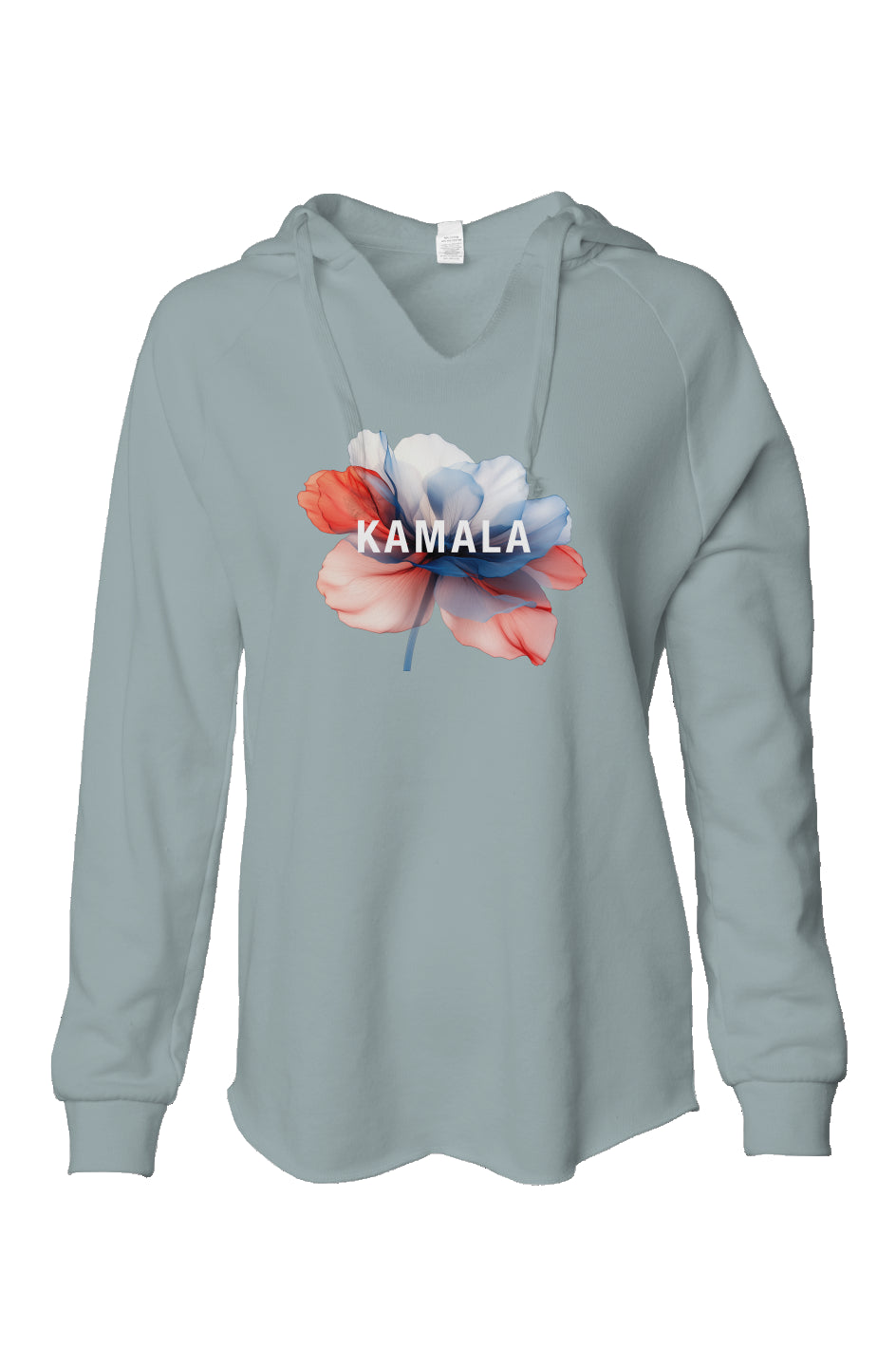 kamala flower - womens lightweight wash hoodie