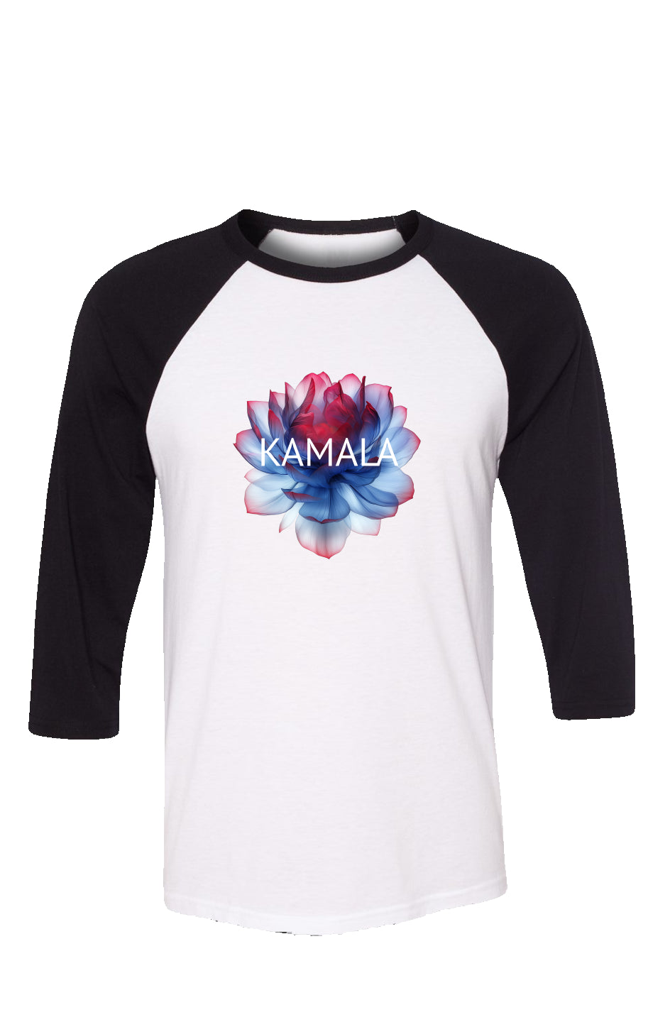 kamala flower 2 - unisex 3/4 sleeve t-shirt