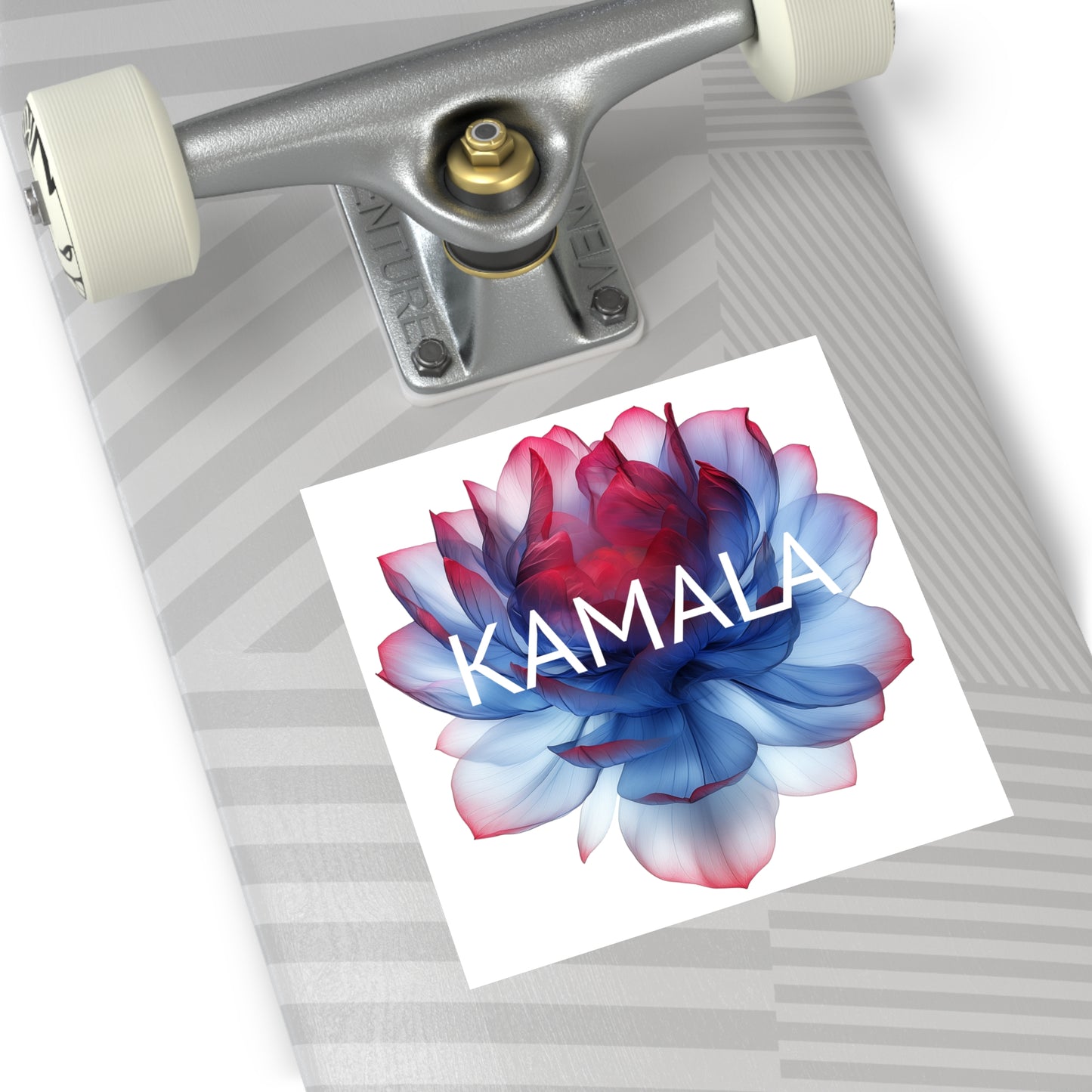 kamala flower 2 - square vinyl stickers