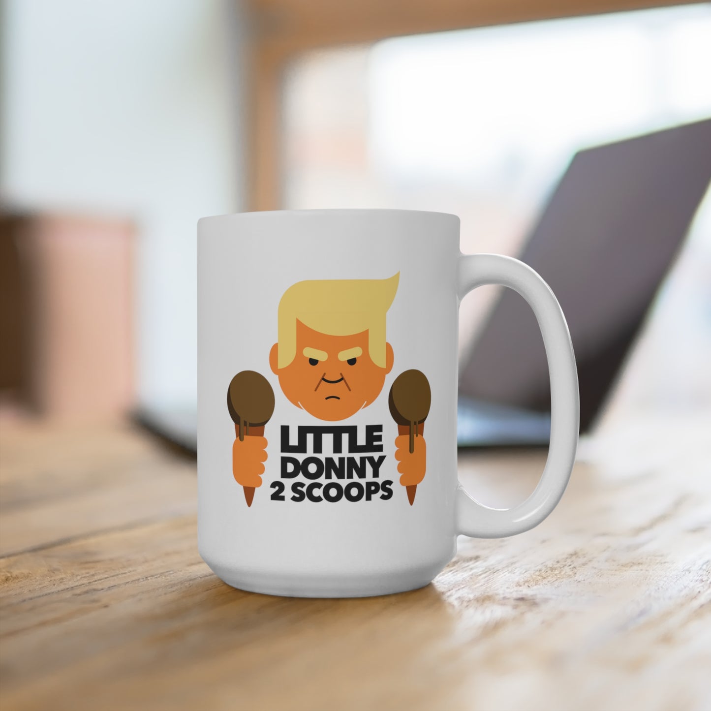 15oz Ceramic Mug - little donny 2 scoops