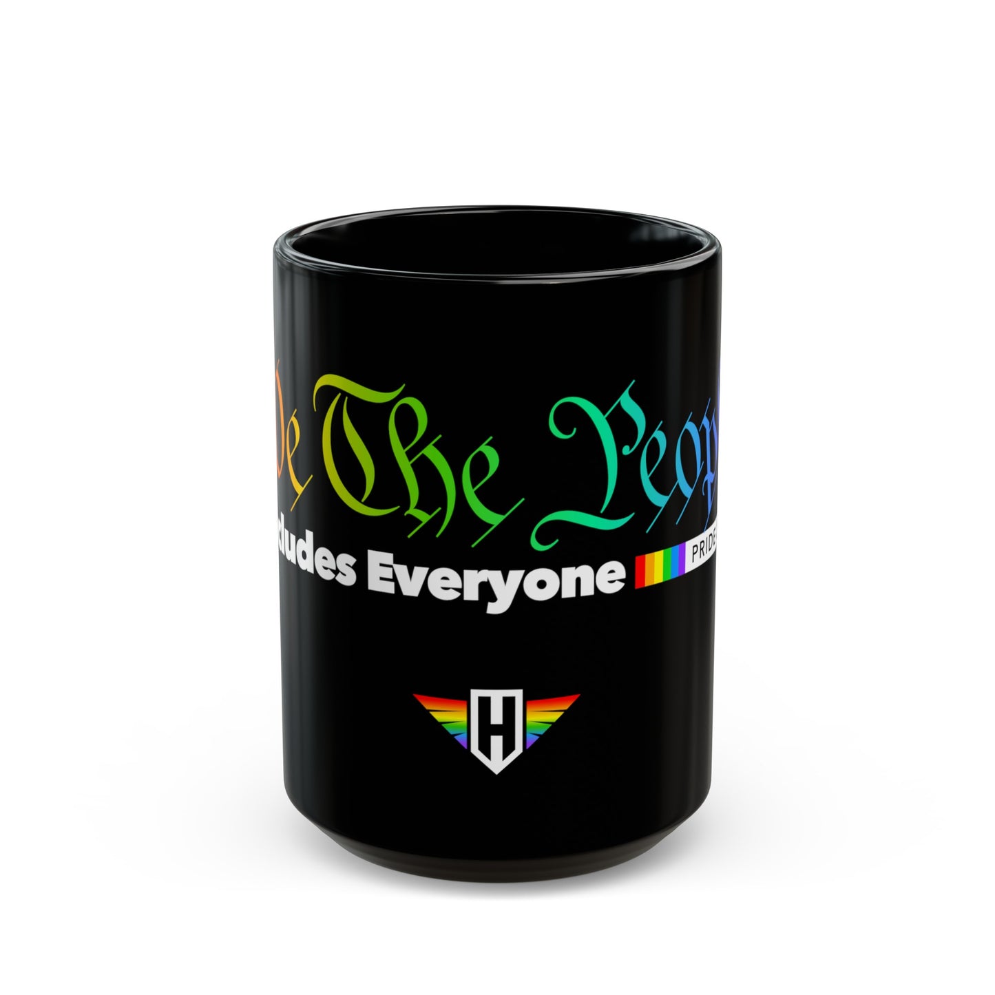 15oz ceramic mug (black) - we the people