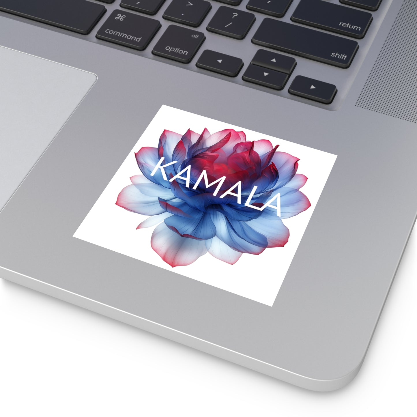 kamala flower 2 - square vinyl stickers