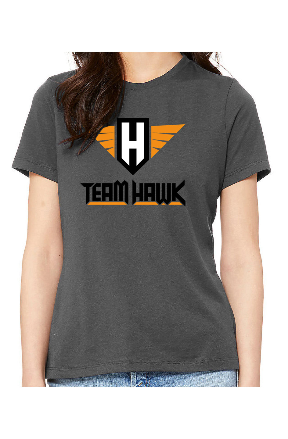 team hawk w/logo - womens relaxed fitted t-shirt