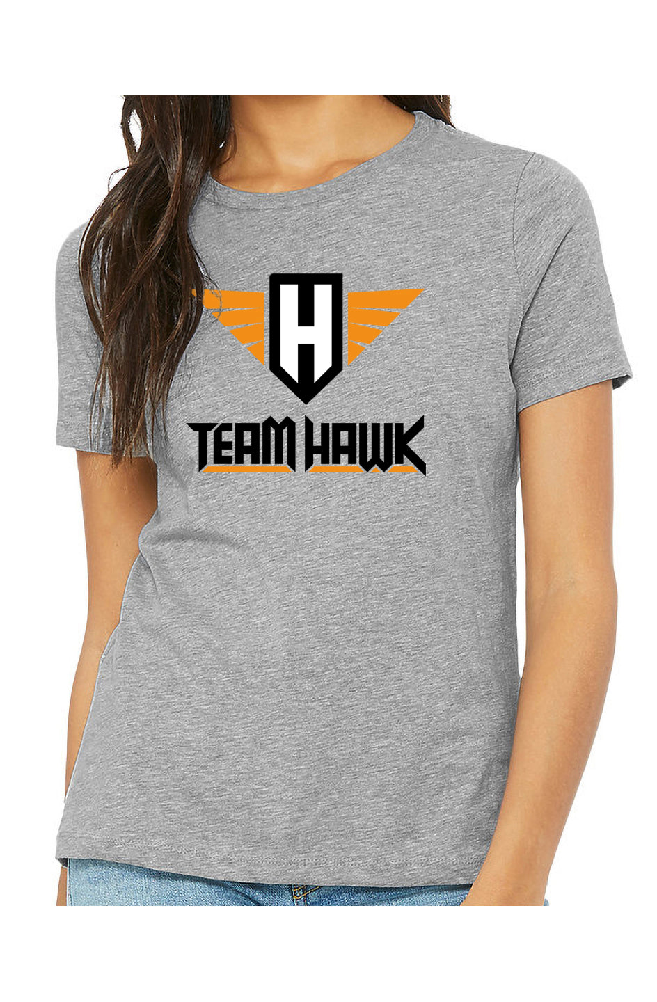 team hawk w/logo - womens relaxed fitted t-shirt