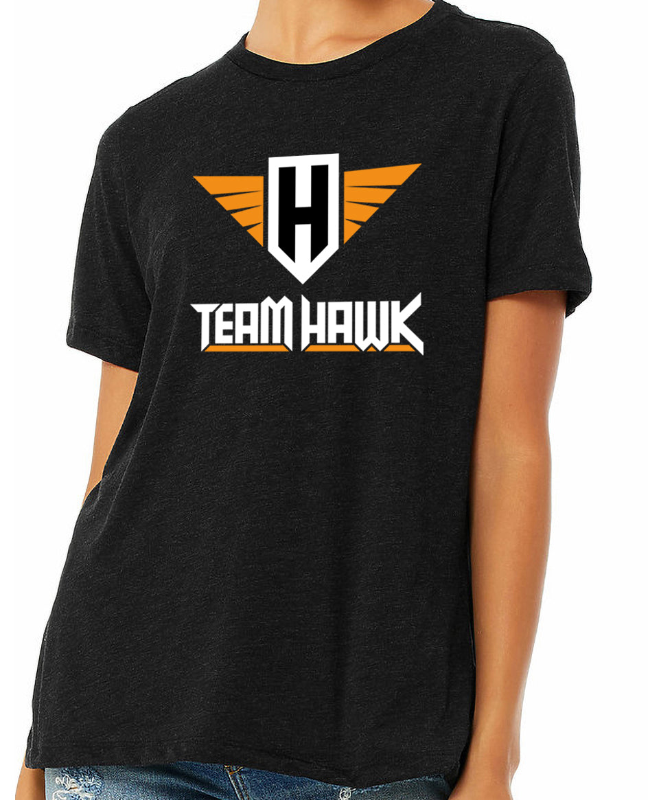 team hawk w/logo - womens relaxed fitted t-shirt