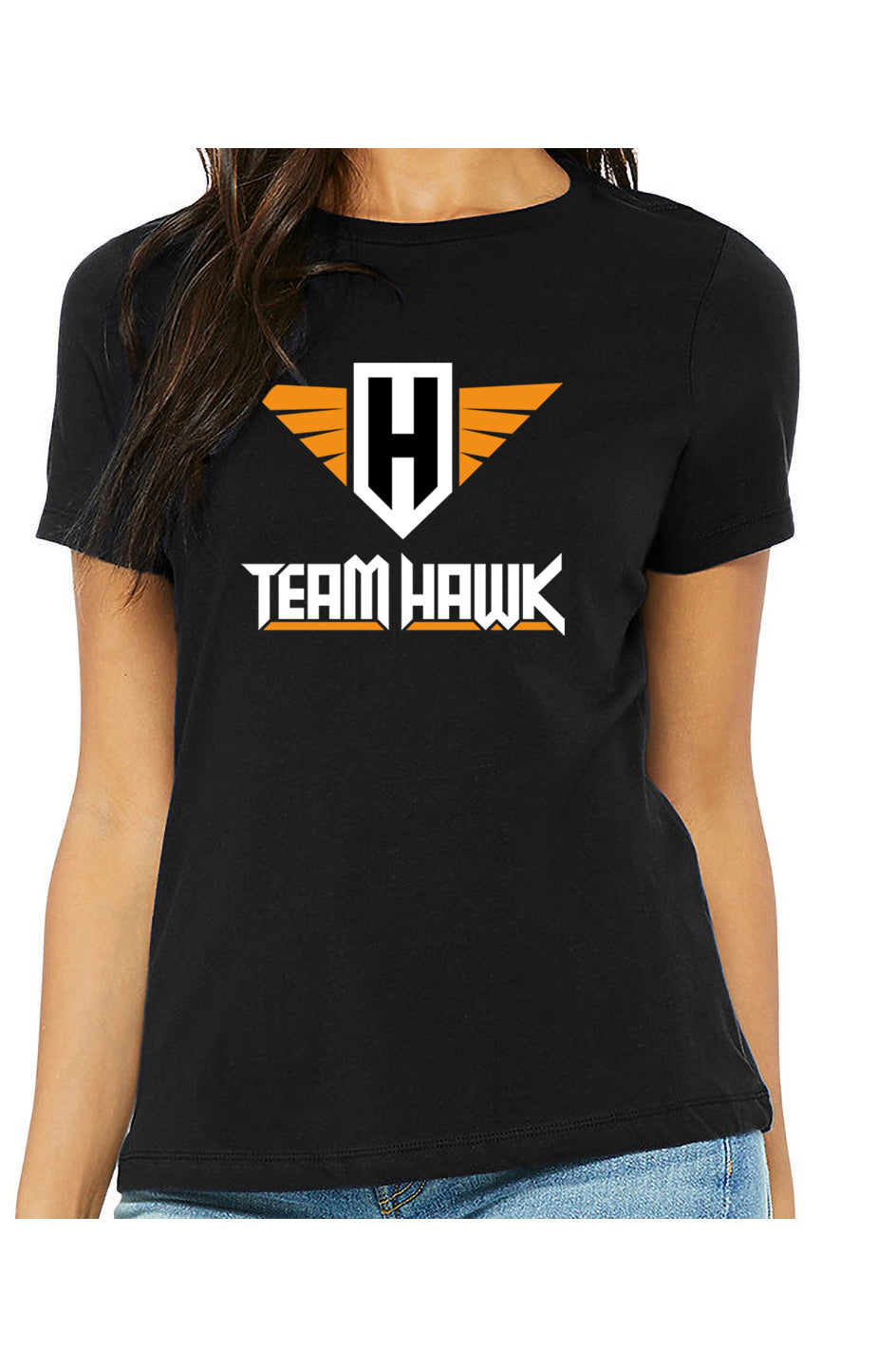 team hawk w/logo - womens relaxed fitted t-shirt