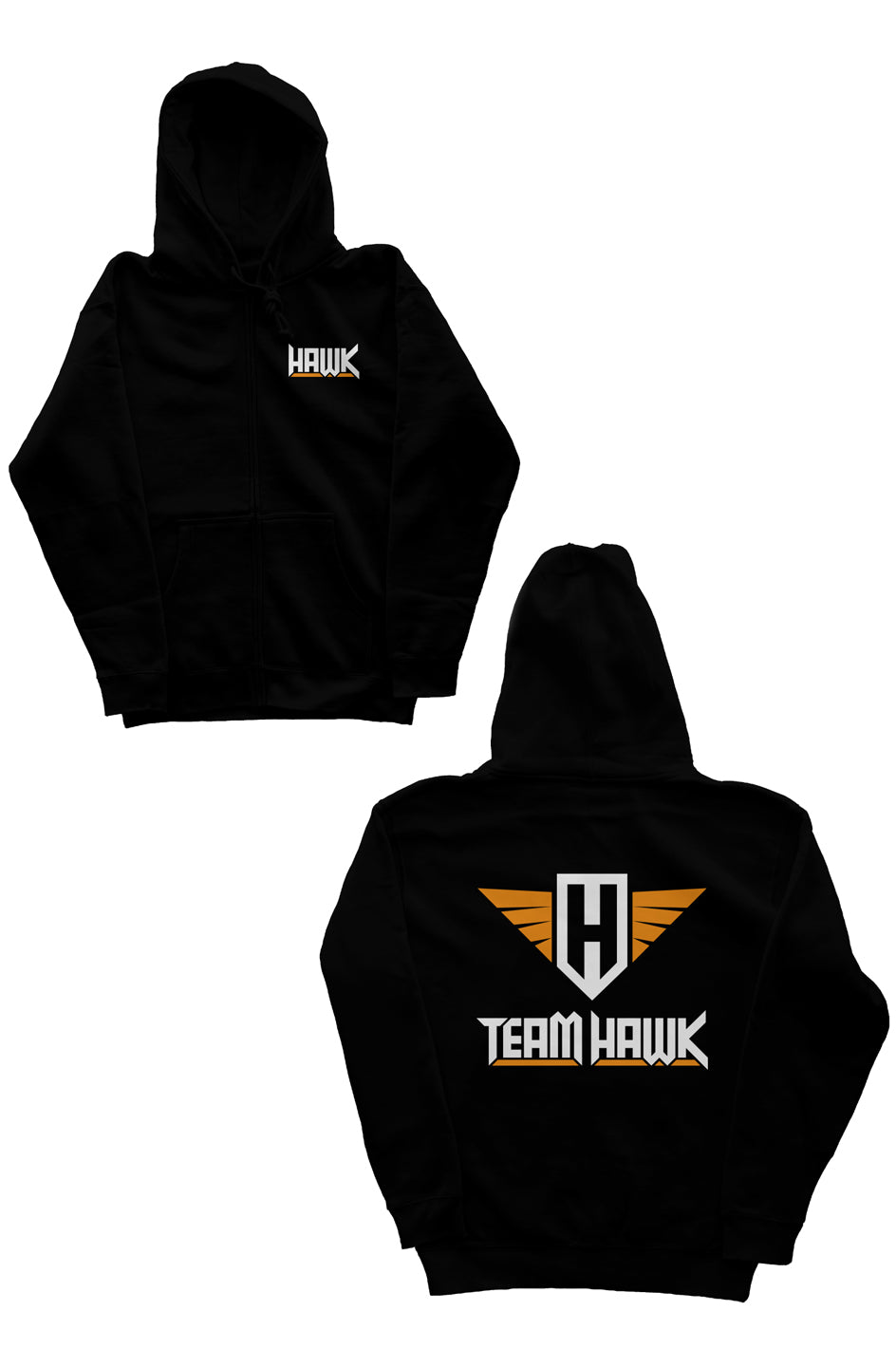 team hawk w/logo - unisex heavyweight zip hoodie