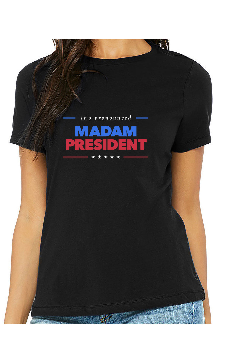 kamala madam president - womens relaxed fitted shirt