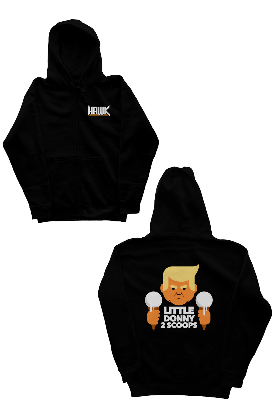 little donny 2 scoops - unisex heavyweight zip hoodie