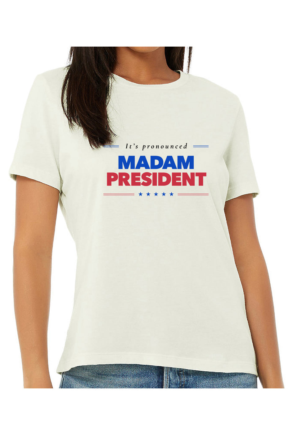 kamala madam president - womens relaxed fitted shirt