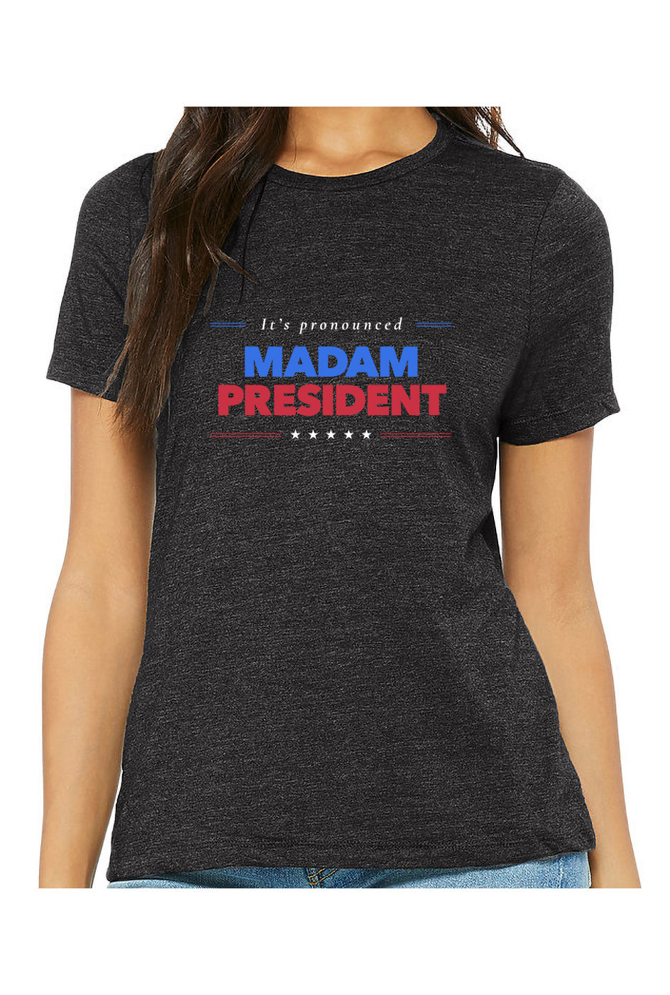 kamala madam president - womens relaxed fitted shirt