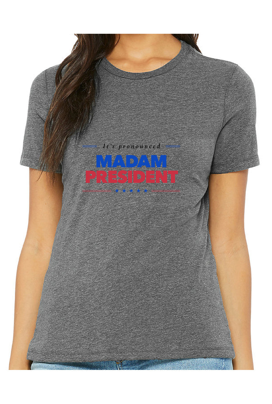 kamala madam president - womens relaxed fitted shirt