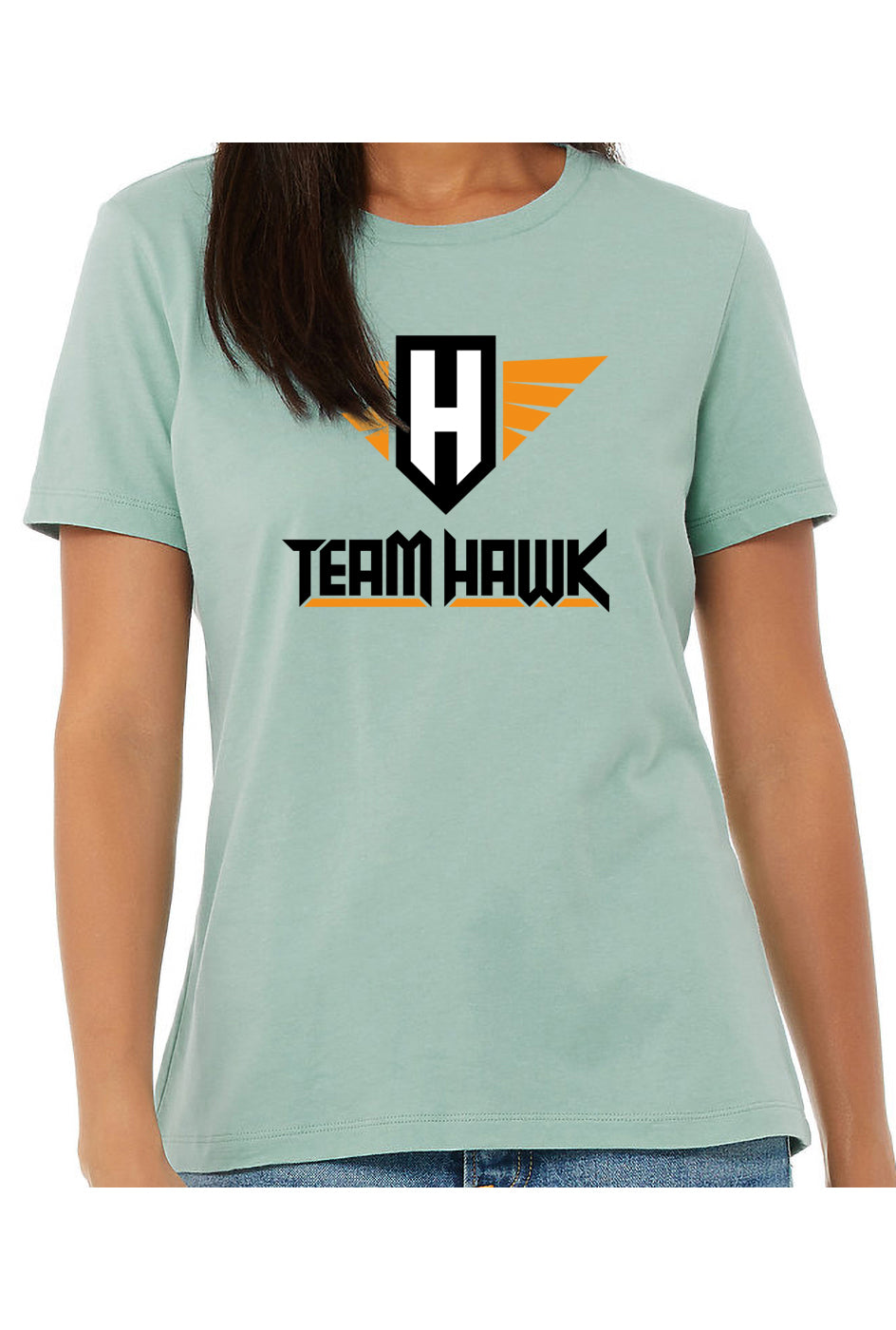 team hawk w/logo - womens relaxed fitted t-shirt