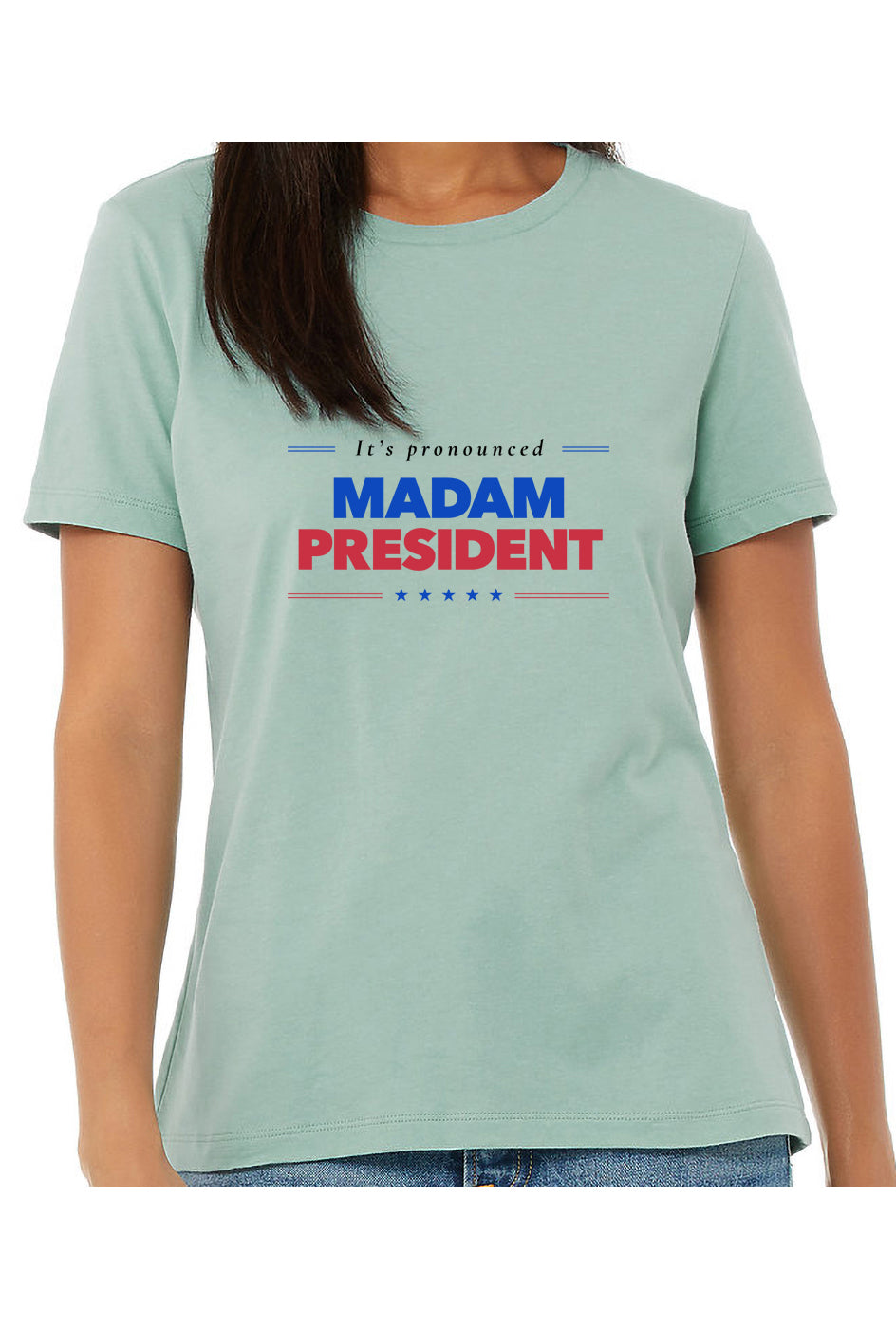 kamala madam president - womens relaxed fitted shirt