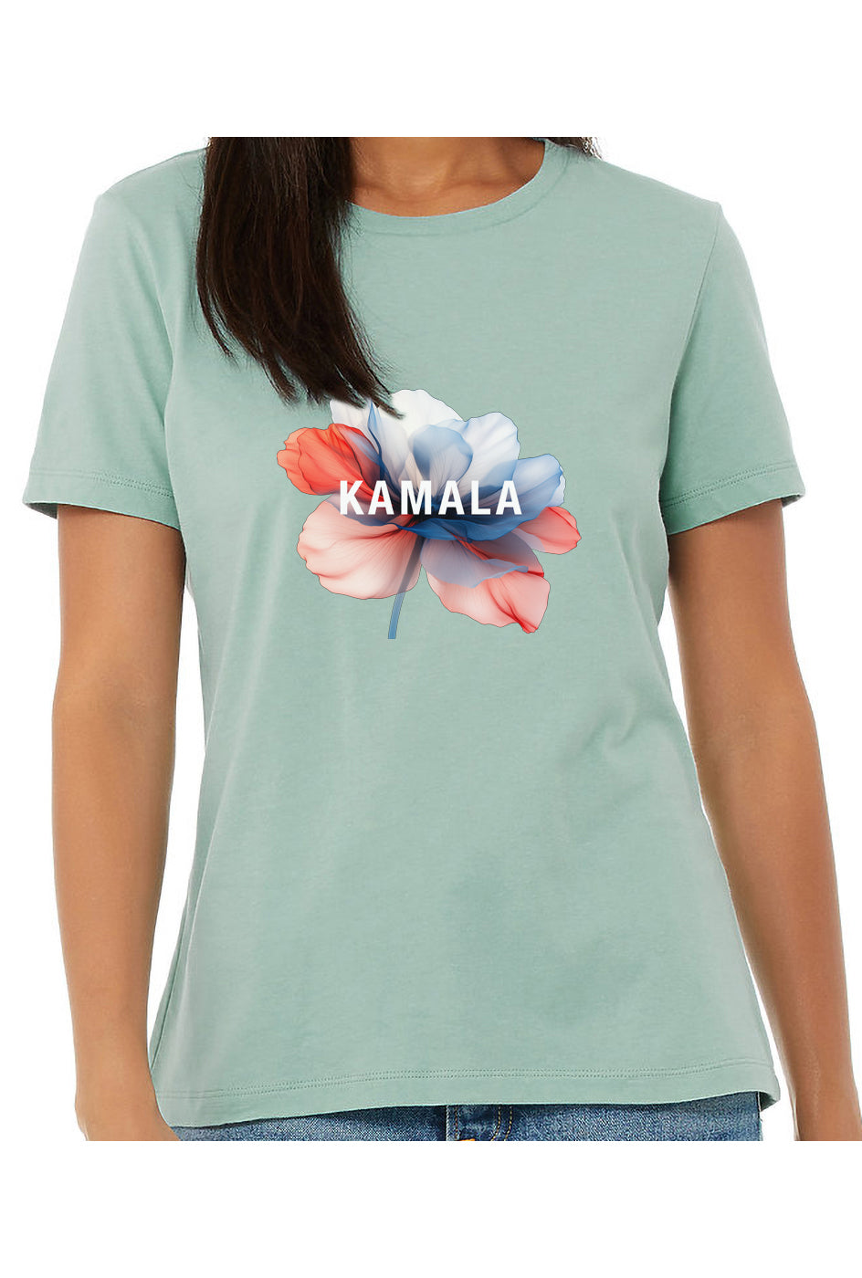 kamala flower - womens relaxed fitted shirt