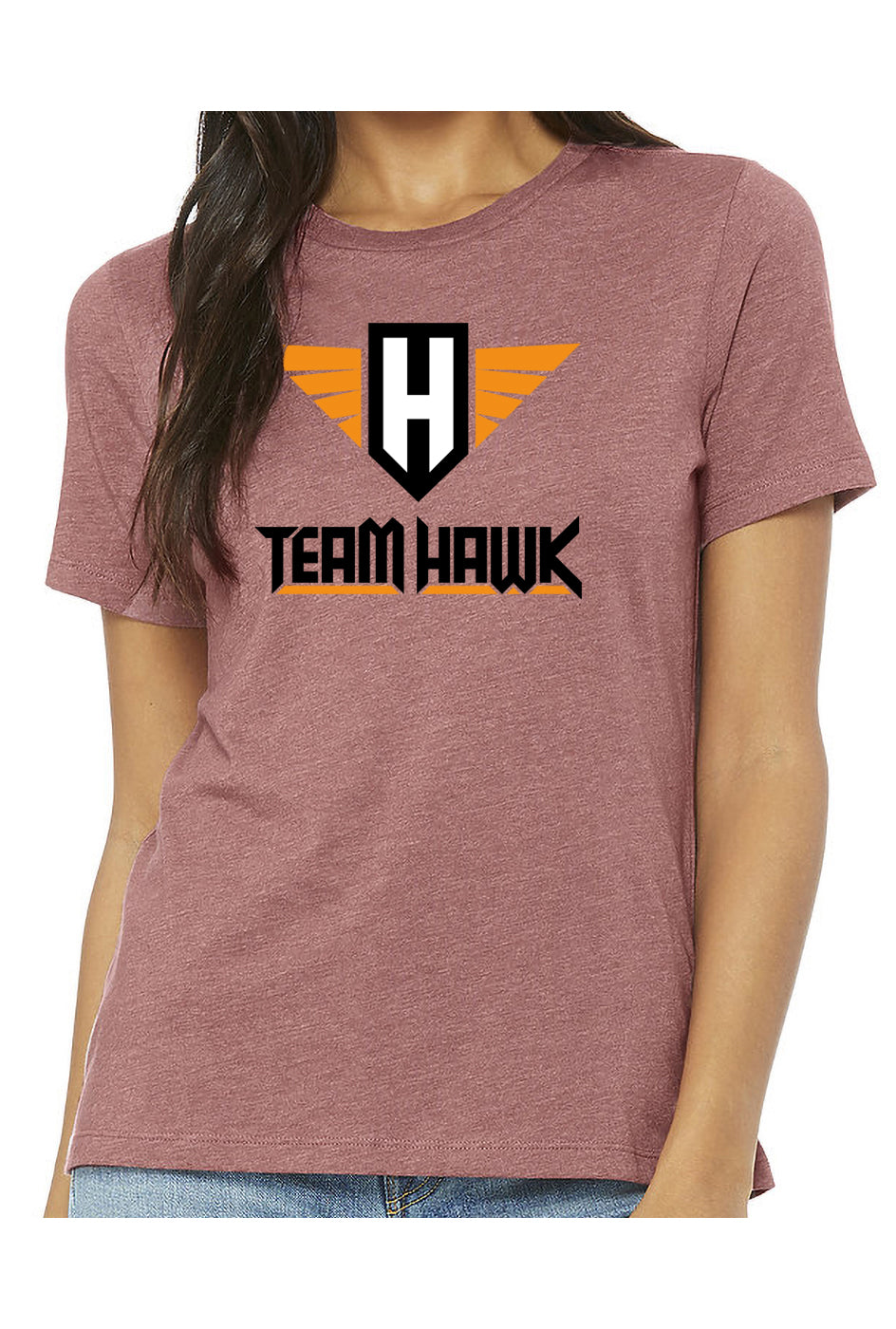 team hawk w/logo - womens relaxed fitted t-shirt