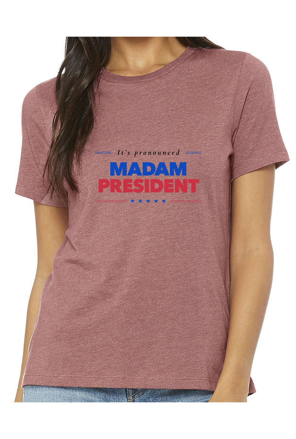 kamala madam president - womens relaxed fitted shirt