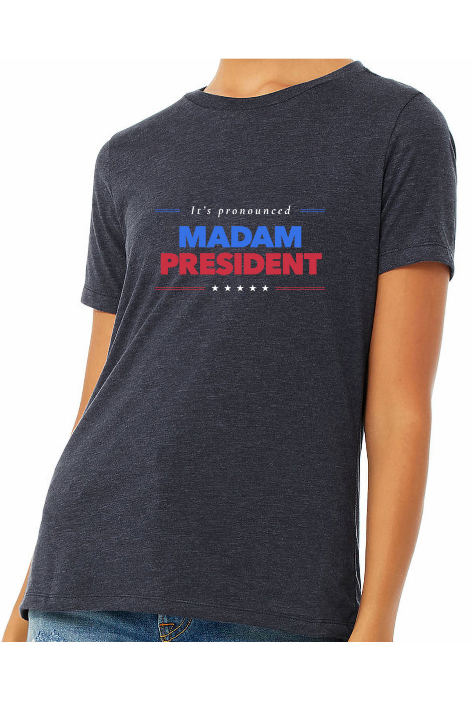 kamala madam president - womens relaxed fitted shirt