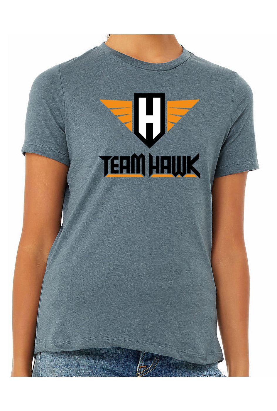 team hawk w/logo - womens relaxed fitted t-shirt