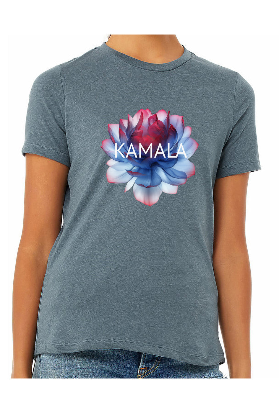 kamala flower 2 - womens relaxed fitted shirt