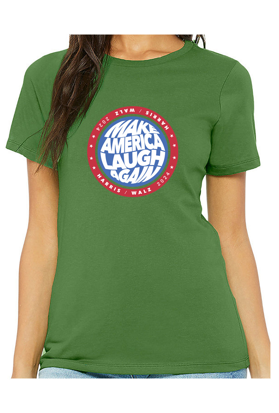 kamala make america laugh again - womens relaxed fitted shirt