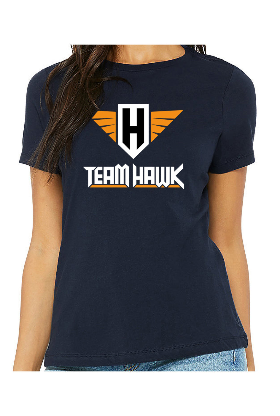 team hawk w/logo - womens relaxed fitted t-shirt