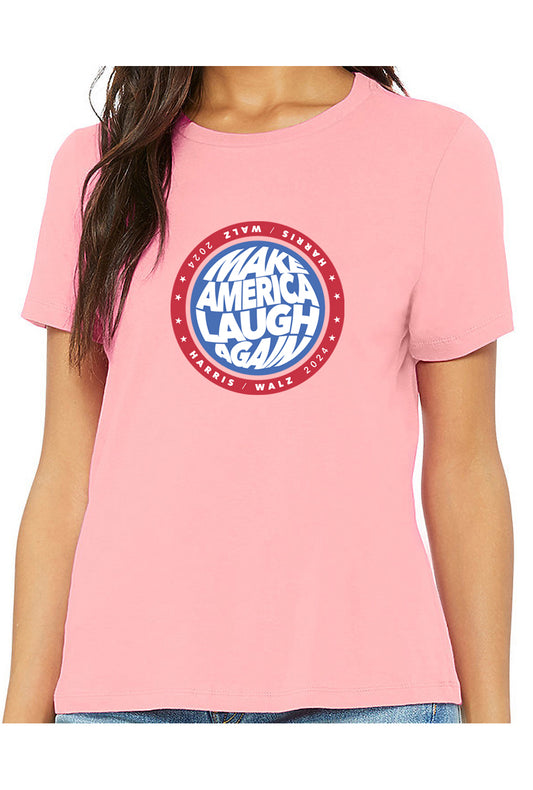 kamala make america laugh again - womens relaxed fitted shirt