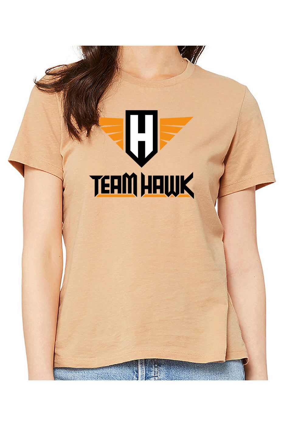 team hawk w/logo - womens relaxed fitted t-shirt