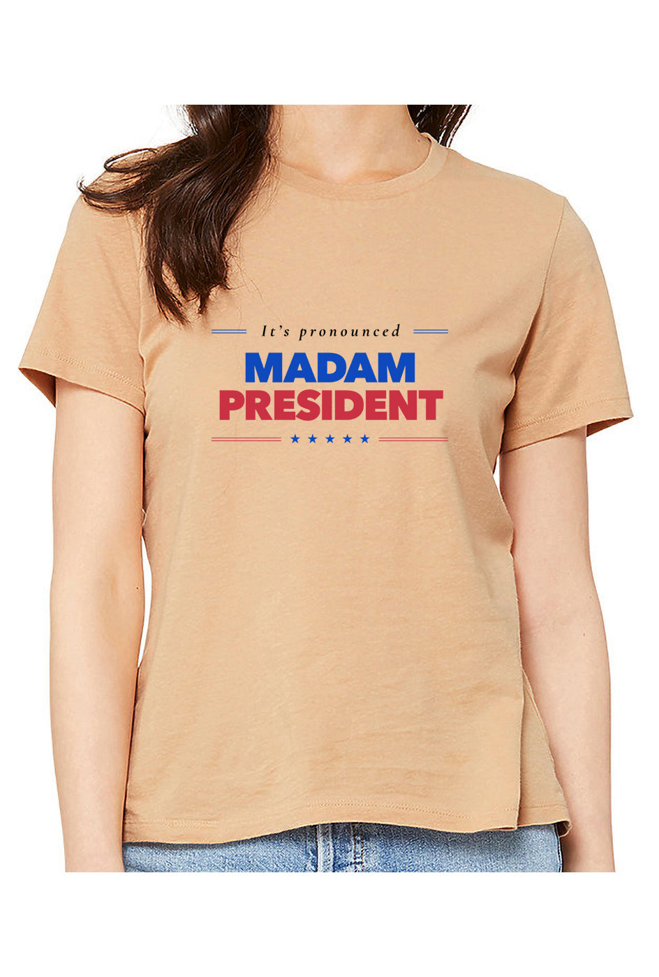 kamala madam president - womens relaxed fitted shirt