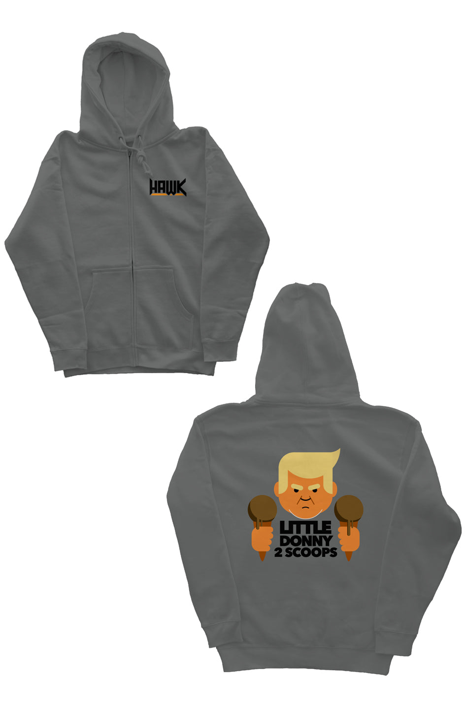 little donny 2 scoops - unisex heavyweight zip hoodie