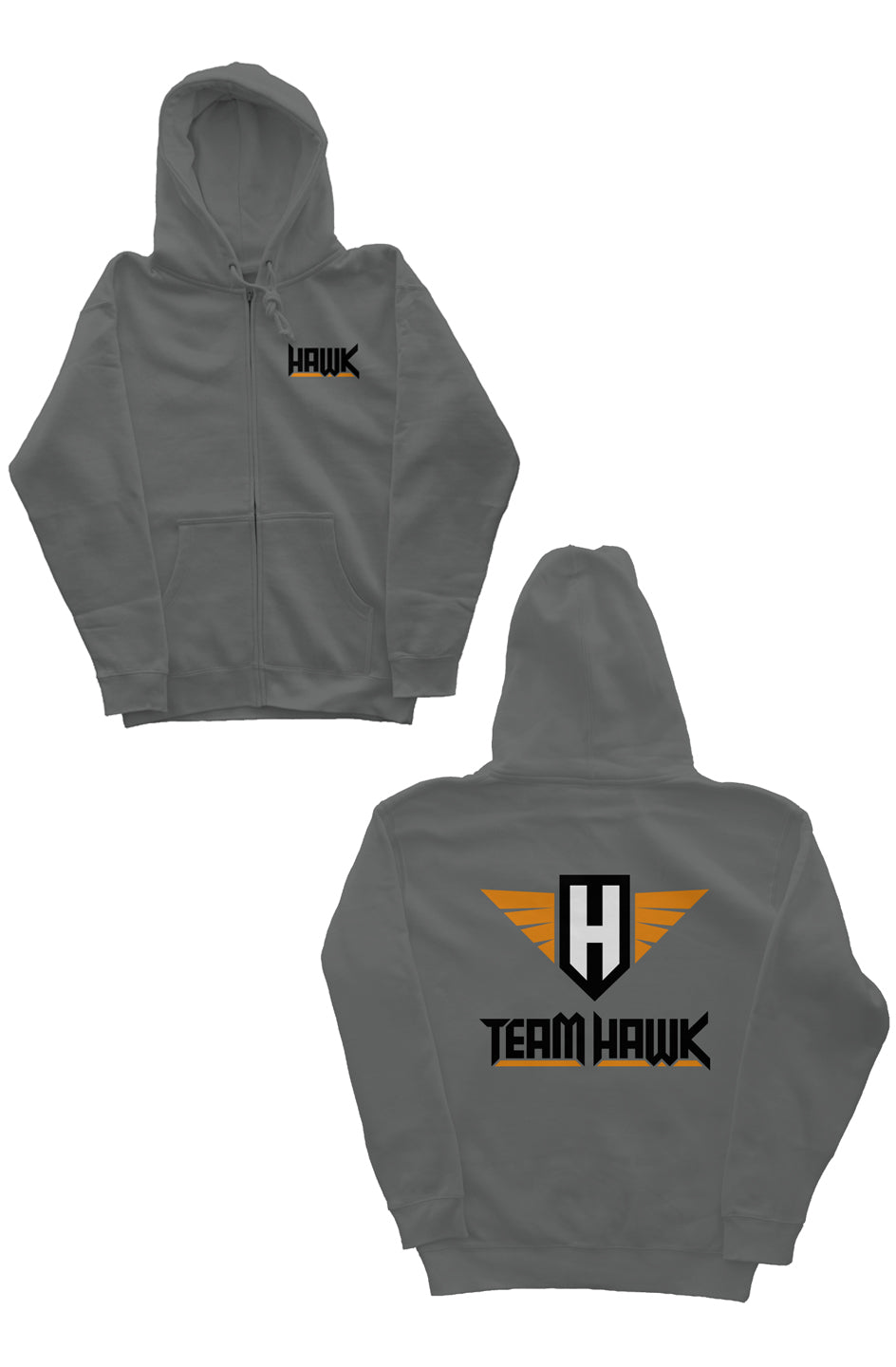 team hawk w/logo - unisex heavyweight zip hoodie