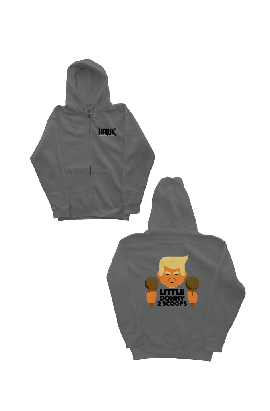 little donny 2 scoops - unisex heavyweight zip hoodie