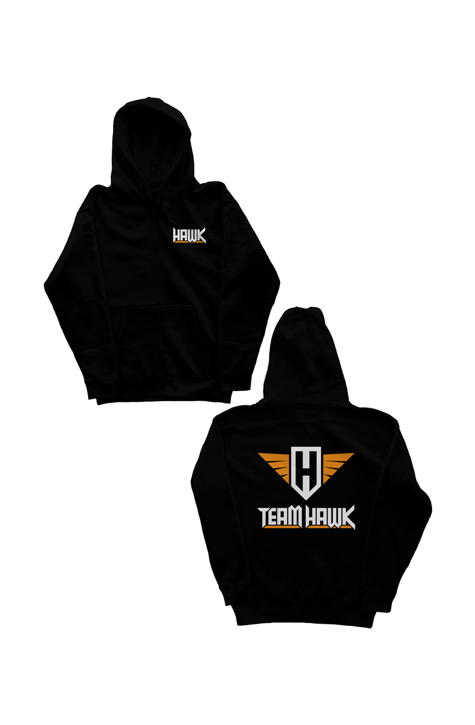 team hawk w/logo - unisex heavyweight zip hoodie